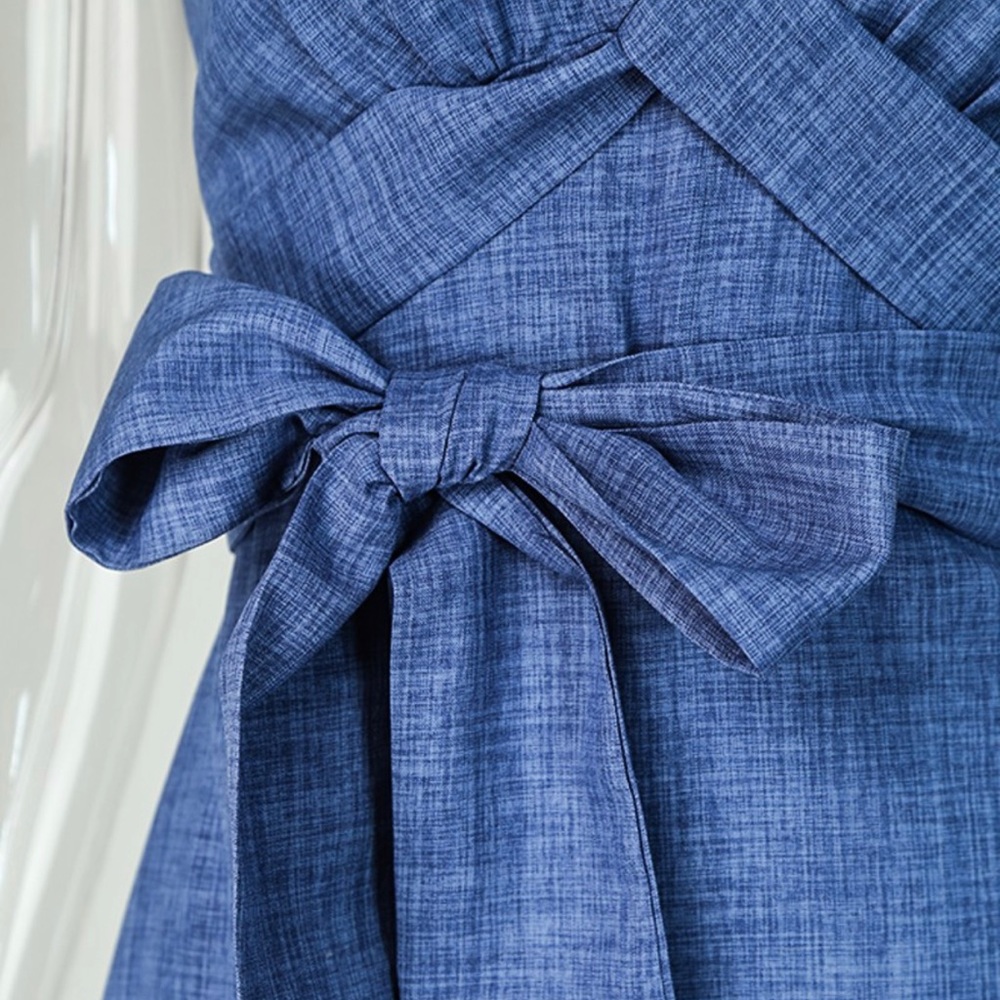 Chicme stylishSleeveless knotted ruffle slit dress - Picture 2 of 7